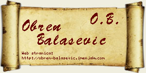 Obren Balašević vizit kartica
